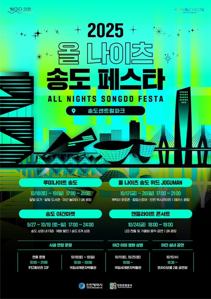 인천관광공사,'2025 올 나이츠 송도 페스타' 개최...체험과 공연 등 즐거... - 뉴스 썸네일 이미지