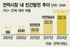 23년간 936배 커진 민간발전량…전체 발전량의 3분의 1 차지 